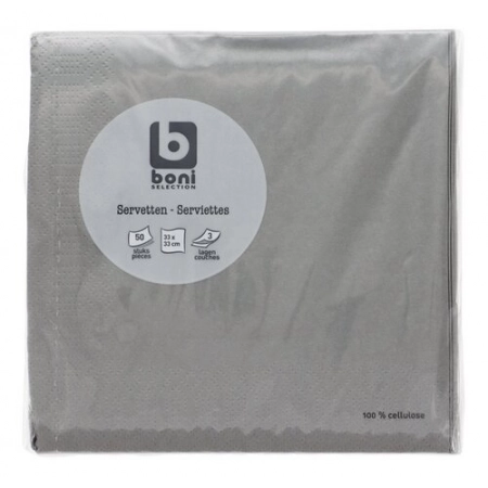 BONI Serviette Gris 33cm 50pc