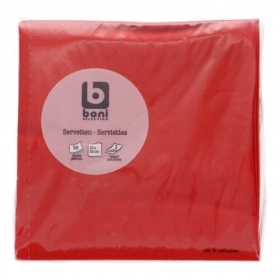 BONI Serviette Rouge 33cm 50pc