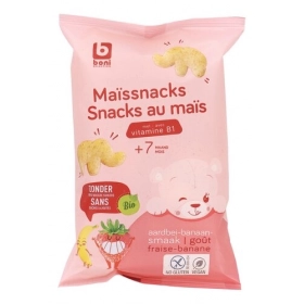 BONI Snacks maïs Fraise Banane Bio Sans Gluten 7 Mois 30g