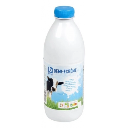 BONI lait demi-écrémé PET 1L