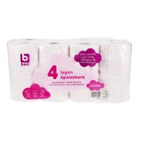 BONI papier toilette Décor 4 épaisseur, 16 rouleaux