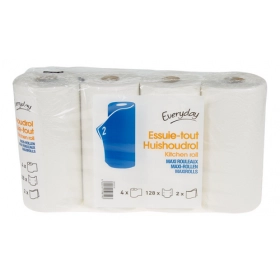 EVERYDAY Essuie-tout pour la cuisine, 2 épaisseur, 4 rouleaux