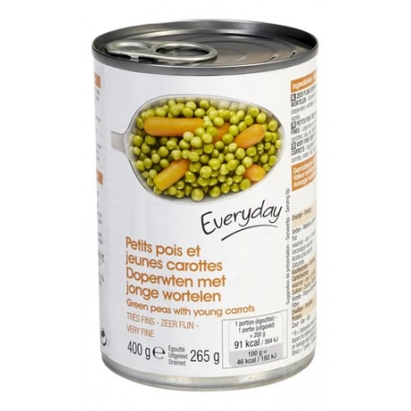 EVERYDAY fine peas and carrots 400g