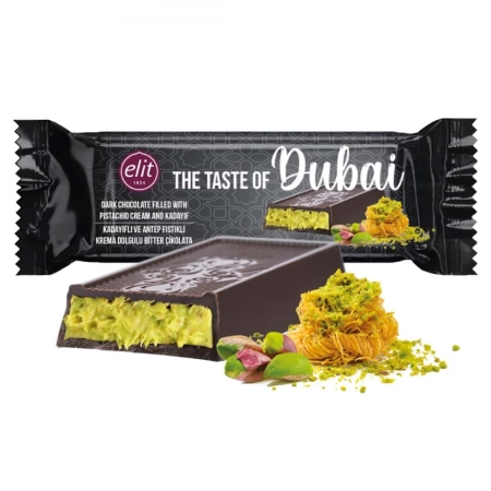 Elit Dubai Dark Chocolate with Pistachio Cream and Crispy Kataifi 90g
