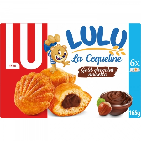 LU La Coqueline gâteaux fourrés au chocolat noisette, 6 sachets - 165g