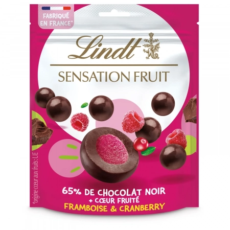 LINDT Dark Chocolate Raspberry Cranberry Balls 160g