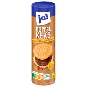 JA! double biscuits with 46% cocoa cream 500g