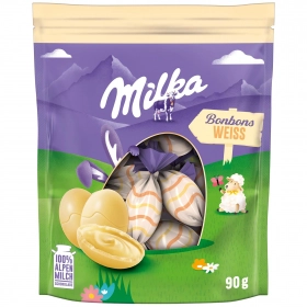 Milka Bonbons en chocolat blanc des Alpes 90g