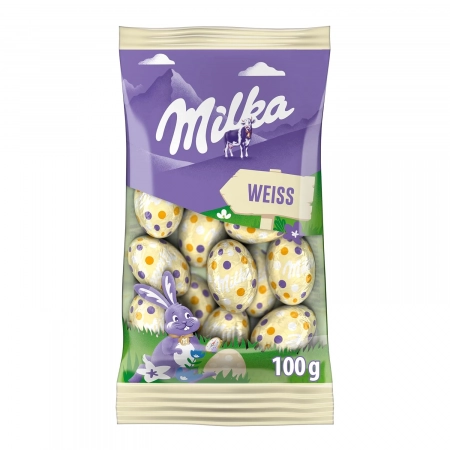 Milka Oeufs de Pâques en chocolat blanc 100g