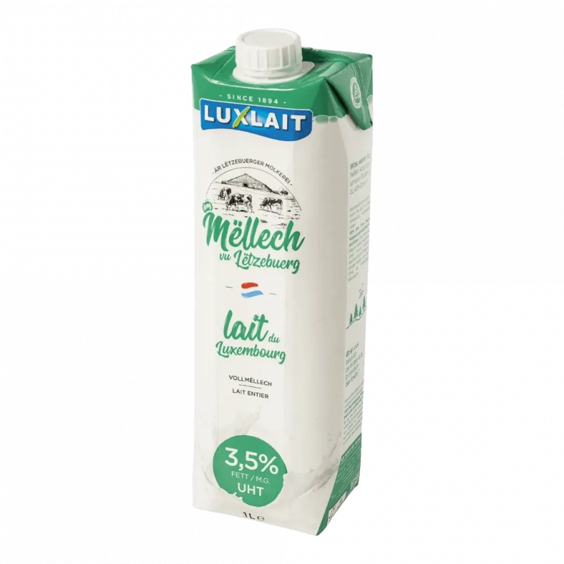 Luxlait - Lait entier UHT 3,5% brique 1L