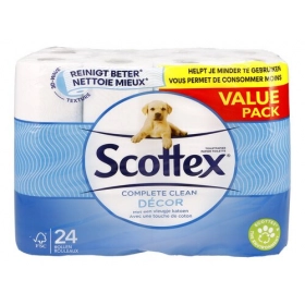 SCOTTEX papier toilette décor 24 rouleaux, 2 épaisseur