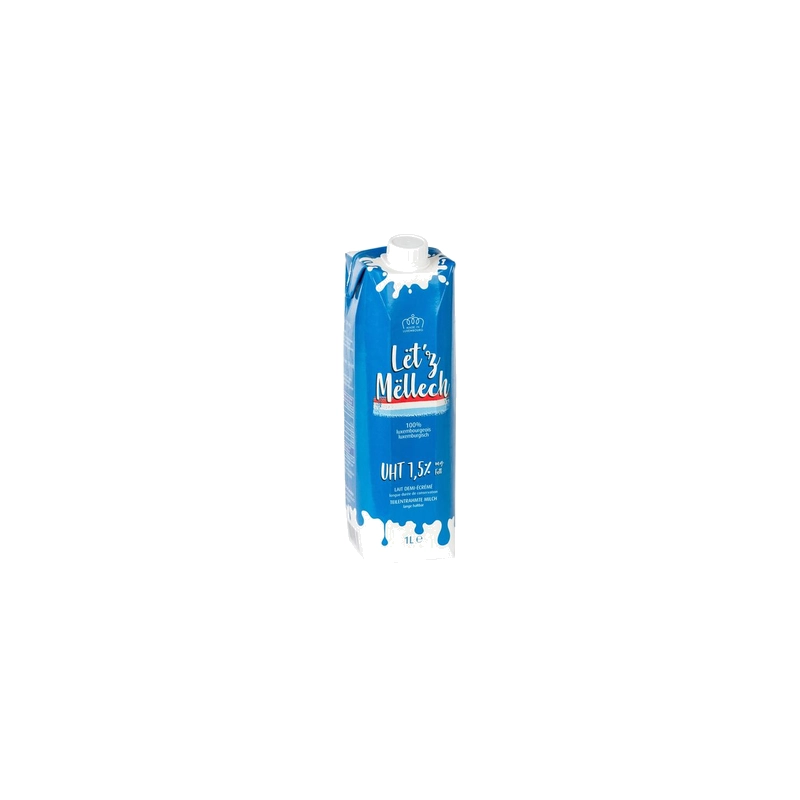 Lët'z Mëllech - Lait Demi-Écrémé 1,5% M.G. 1L