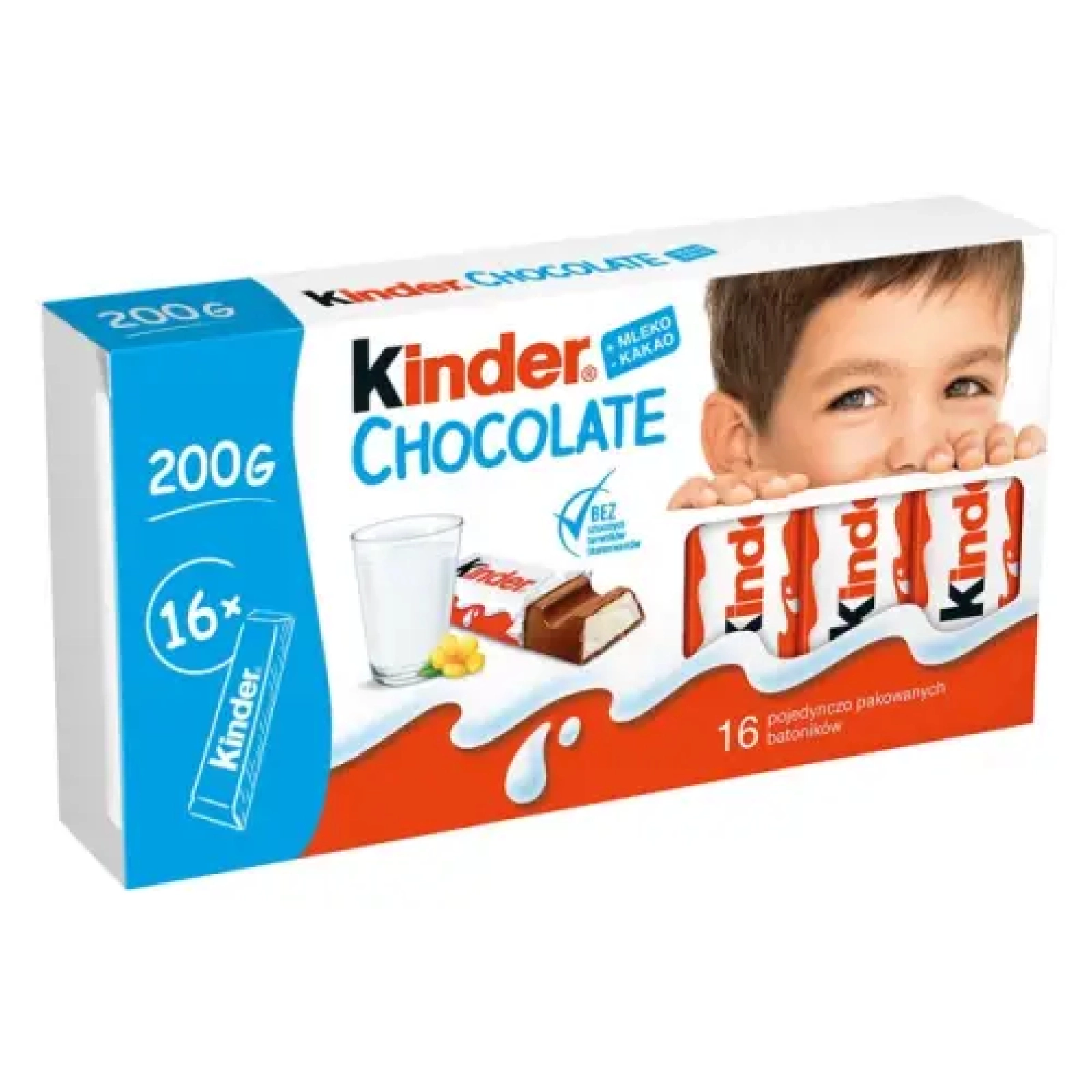 Chocolate ao leite Kinder 16 em palitos 200g