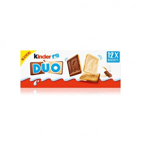KINDER DUO Biscuits Chocolat au Lait & Blanc 150g