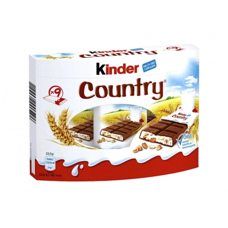 KINDER Country 9 Barres chocolatée Céréales Chocolat 211,5g