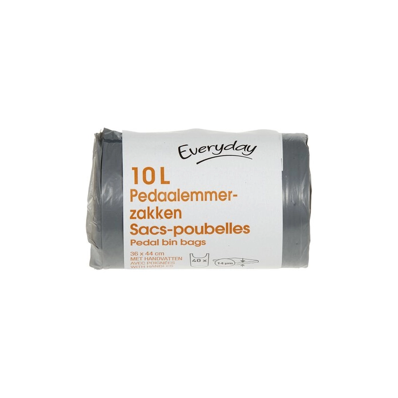 EVERYDAY Sacs-poubelles gris 40x10L