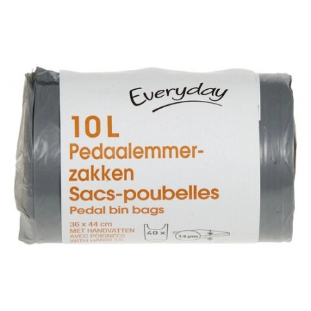 EVERYDAY Sacs-poubelles gris 40x10L