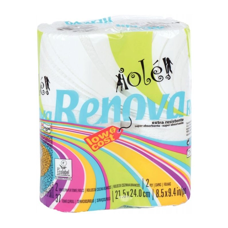 RENOVA Lot de 2 rouleaux essuie-tout, 2 épaisseur