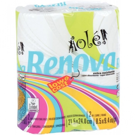 RENOVA Lot de 2 rouleaux essuie-tout, 2 épaisseur