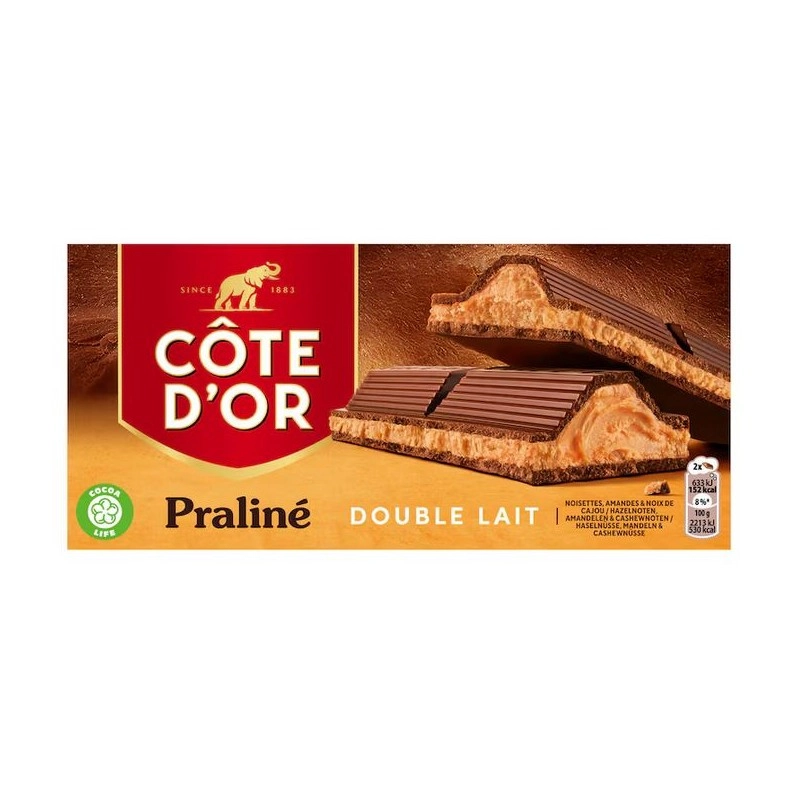 CÔTE D’OR Tablette Praliné Double Lait 200g