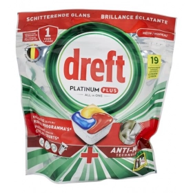 DREFT tablettes lave-vaisselle Platinum+ citron 19 capsules