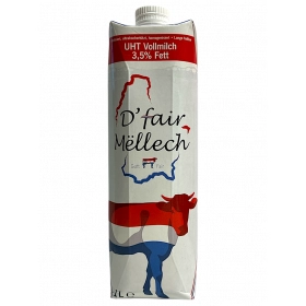 D'Fair Mëllech - Lait entier 3,5% 1L