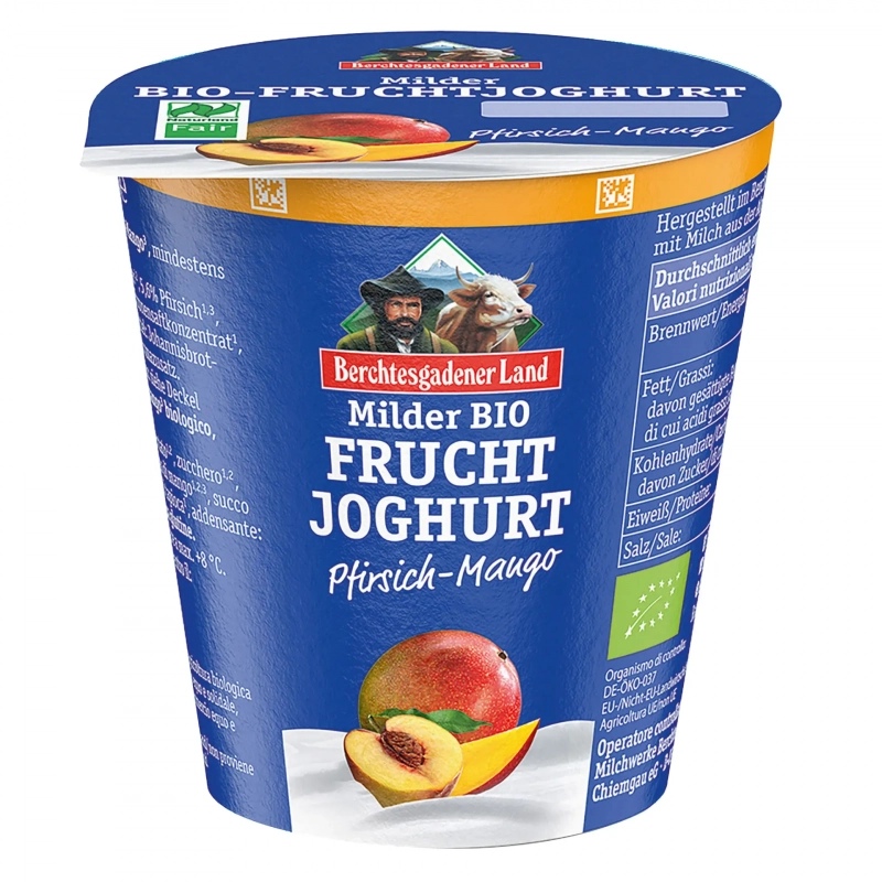 BERCHTESGADENER Yaourt Pêche / Mangue Bio 150g