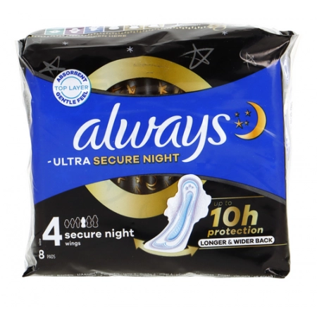 ALWAYS Ultra night taille 4 - Pack 8 Serviettes hygiéniques