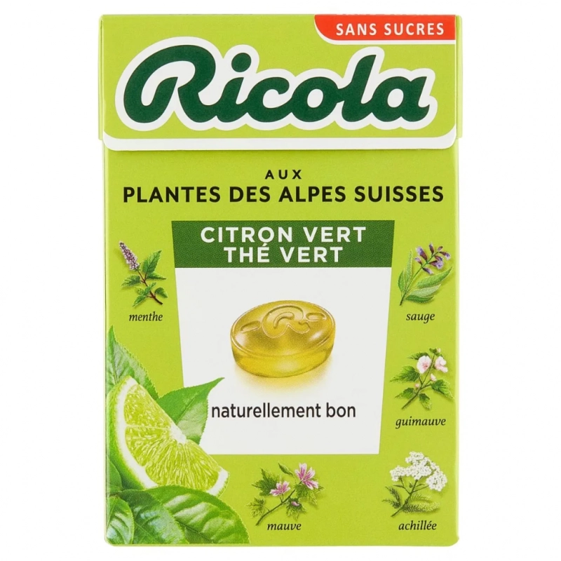 RICOLA Lime candy, green tea without sugar 50g
