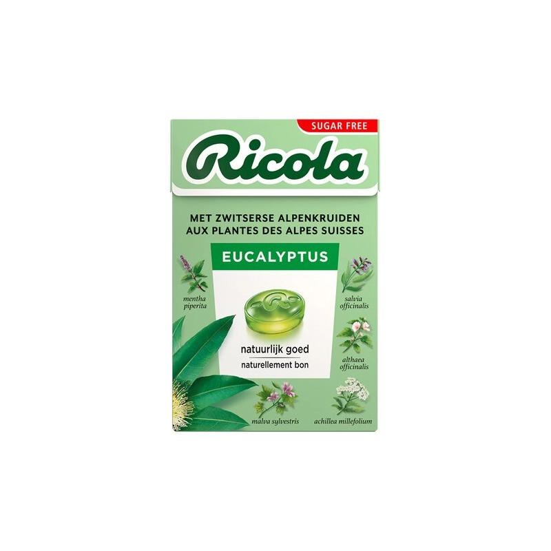 RICOLA bonbon eucalyptus sans sucre 50g
