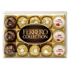 Ferrero Rocher Collection Milk chocolate and hazelnut bites 15 pieces 172g