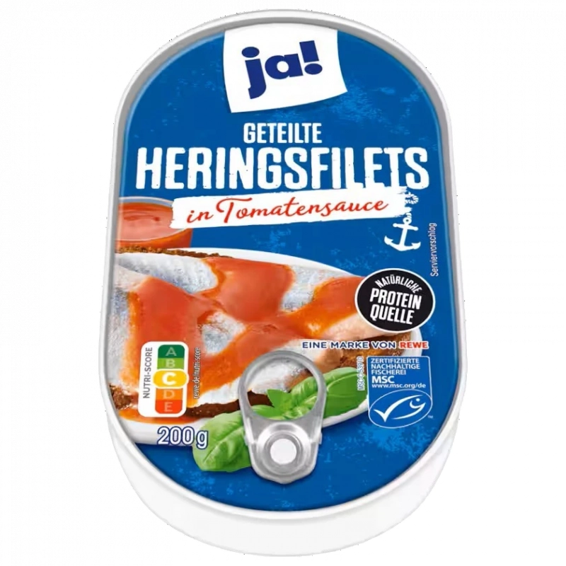 JA! Filets de hareng coupés en sauce tomate 200g
