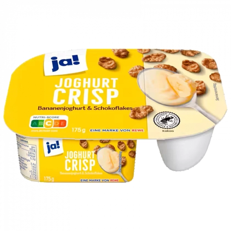 JA! Yaourt croustillant banane & flocons de chocolat 175g