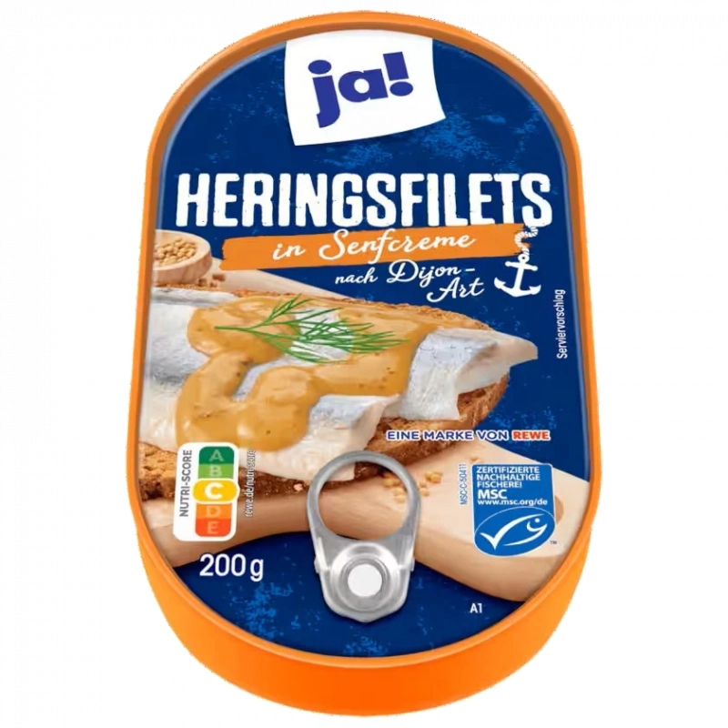 JA! Filets de Hareng en crème à la moutarde 200g