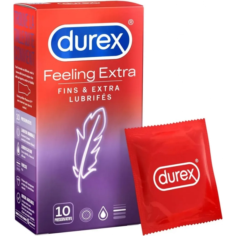 Durex Feeling Extra - Pack de 10 préservatifs