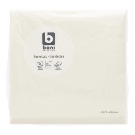 BONI Serviette Champagne 33cm 50 pièces