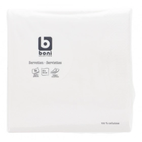 BONI Serviette Blanc 33cm 50 pièces
