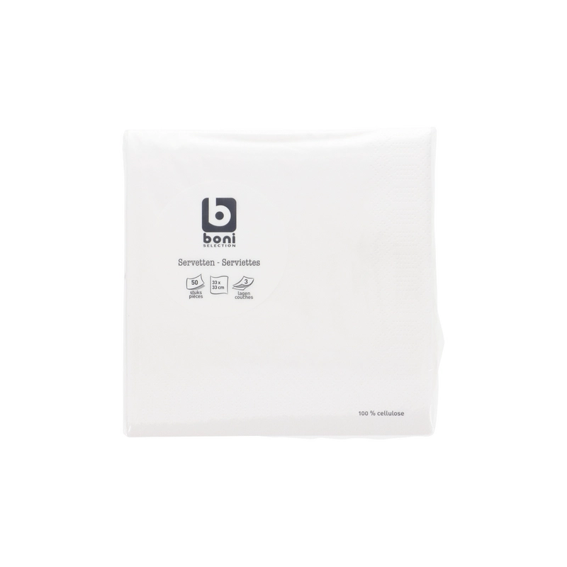 BONI Napkin White 33cm 50 pieces