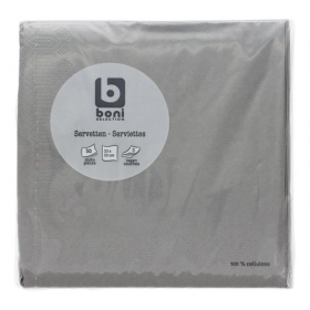 BONI Serviette Gris 33cm 50 pièces