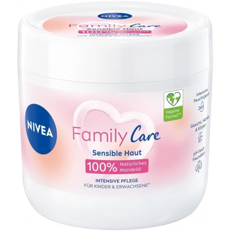NIVEA Crème Family Care 450ml – Crème hydratante huile d’amande naturelle