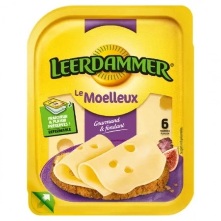 LEERDAMMER Le Moelleux Fromage 6 Tranches 150g