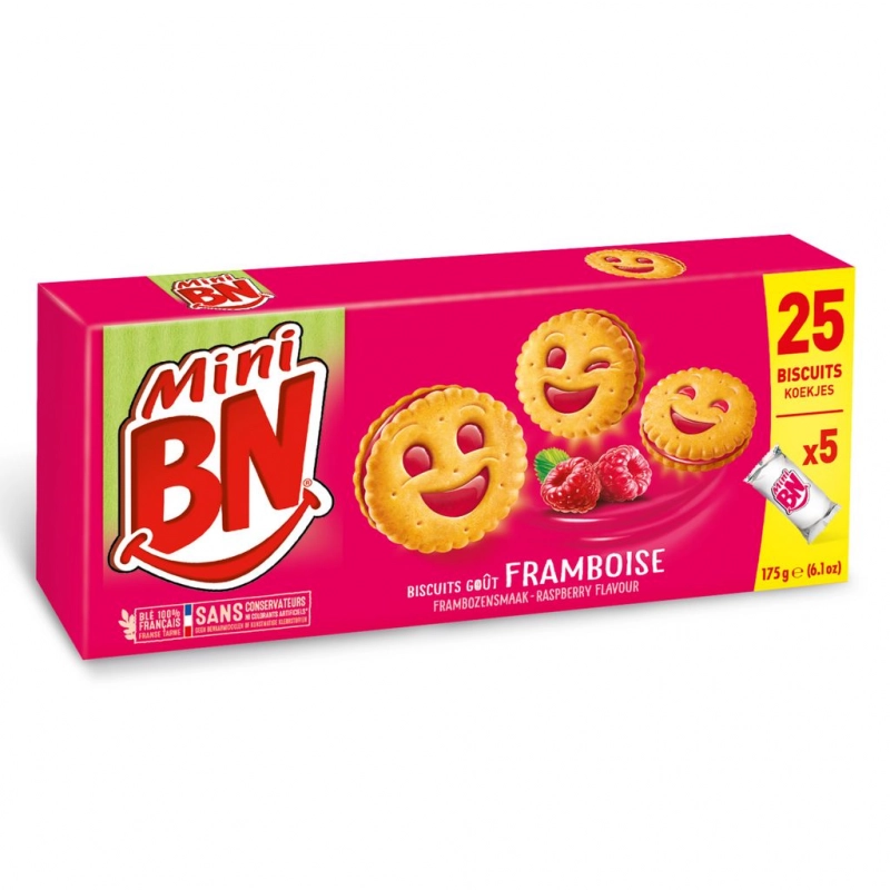 BN Mini biscuits goût framboise 175g