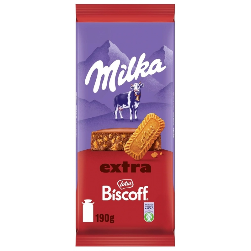 Milka Chocolat au Lait Extra Biscoff 190g