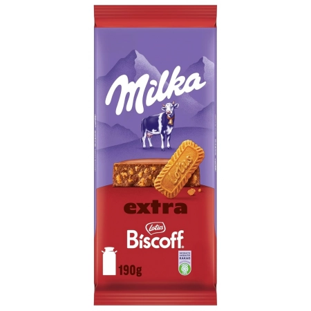 Milka Chocolat au Lait Extra Biscoff 190g