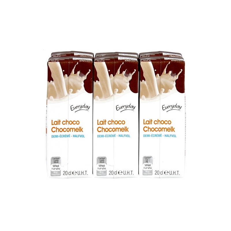 EVERYDAY Lait choco demi-écrémé 6x20cl