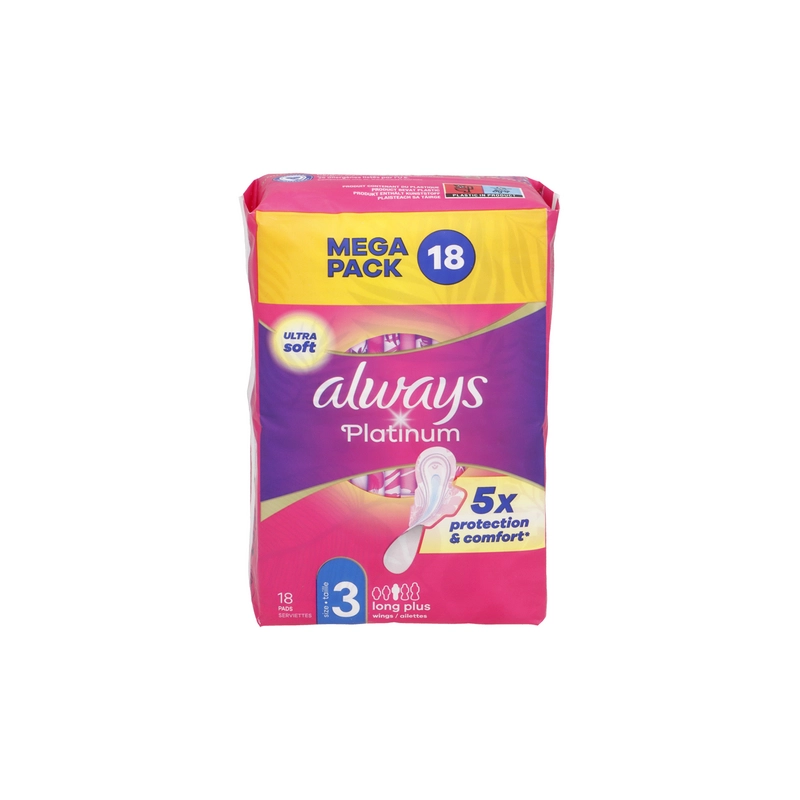 ALWAYS Platinum Mega night taille 3 - Pack 18 Serviettes hygiéniques