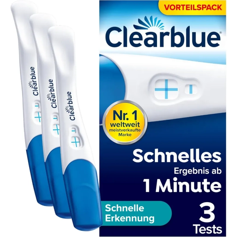Teste de gravidez Clearblue 3x com detecção rápida