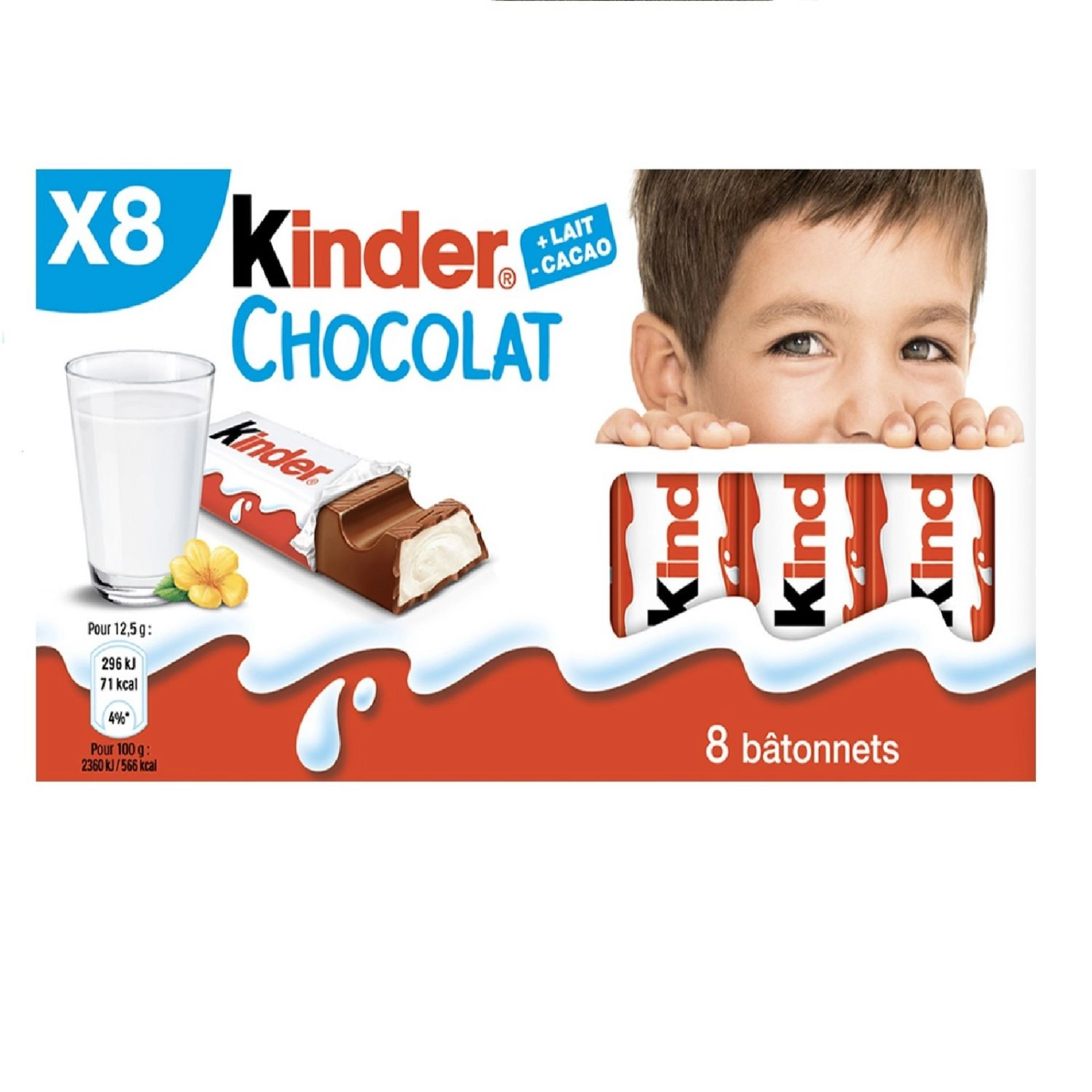 Kinder 8 Milchschokoladenstangen 100g