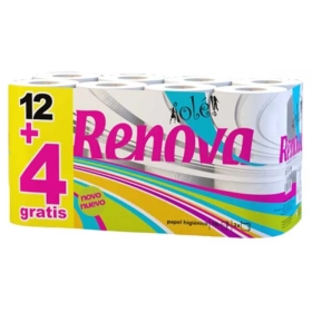 Renova Super Low-Cost Toilet Paper, 2 ply, 110 sheets, 12+4 free