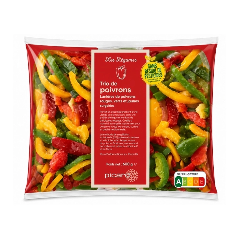 FRESH - Trio of peppers in strips 600g